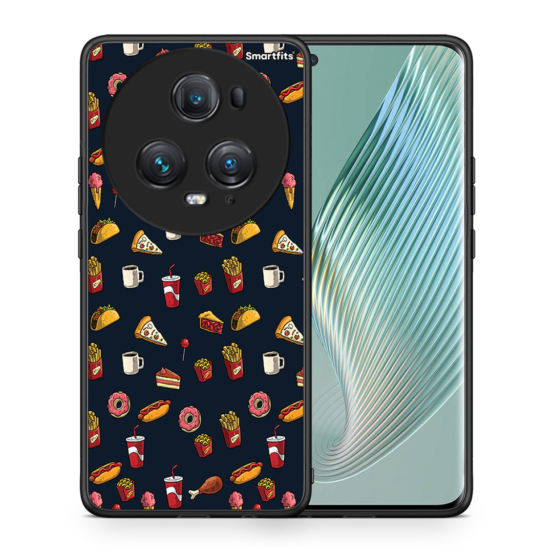 Θήκη Honor Magic5 Pro Hungry Random από τη Smartfits με σχέδιο στο πίσω μέρος και μαύρο περίβλημα | Honor Magic5 Pro Hungry Random case with colorful back and black bezels
