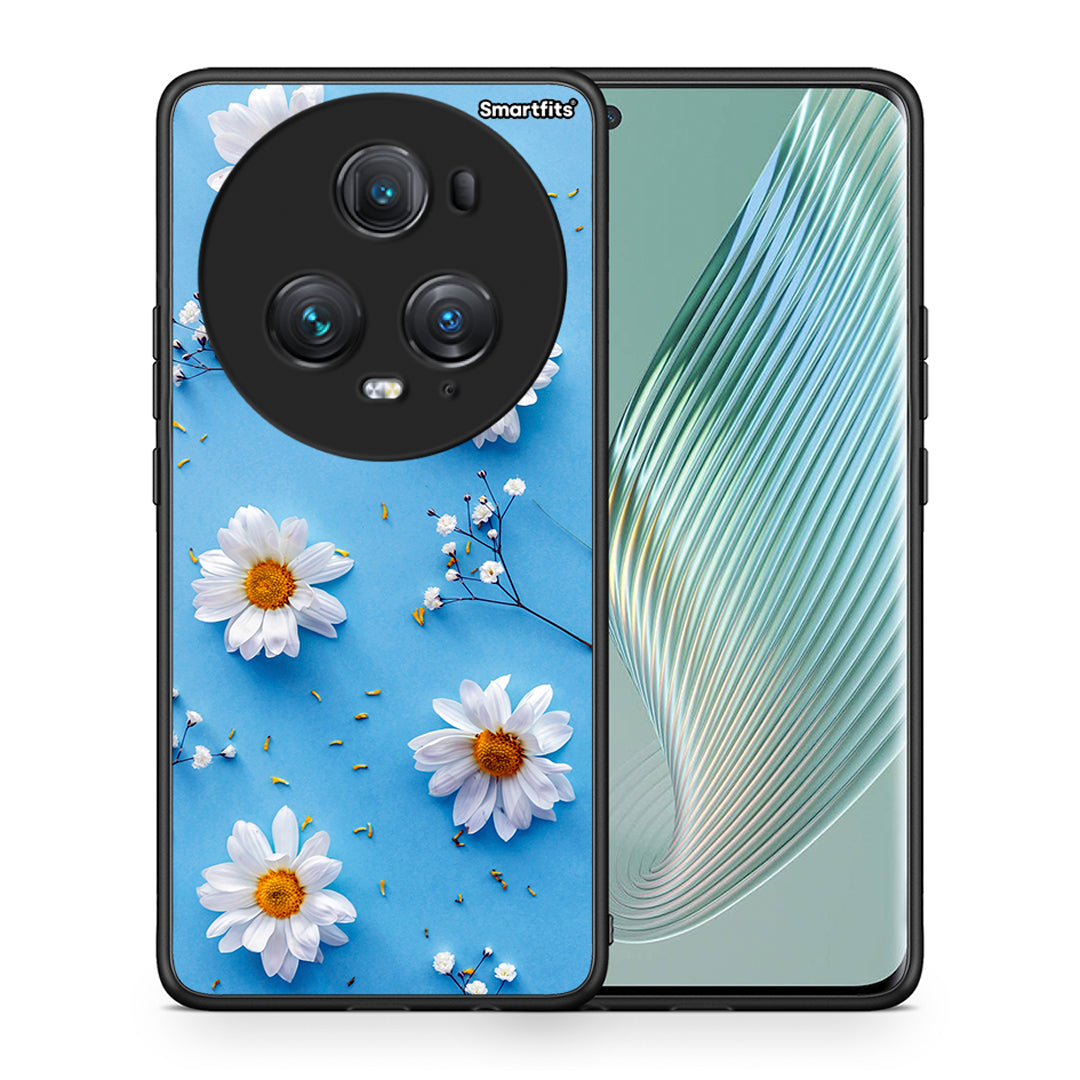 Θήκη Honor Magic5 Pro Real Daisies από τη Smartfits με σχέδιο στο πίσω μέρος και μαύρο περίβλημα | Honor Magic5 Pro Real Daisies case with colorful back and black bezels