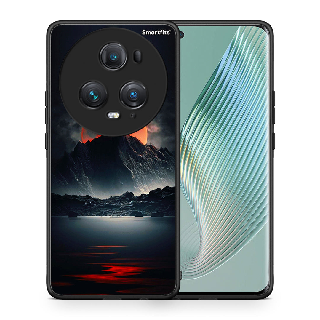 Θήκη Honor Magic5 Pro Red Full Moon από τη Smartfits με σχέδιο στο πίσω μέρος και μαύρο περίβλημα | Honor Magic5 Pro Red Full Moon case with colorful back and black bezels