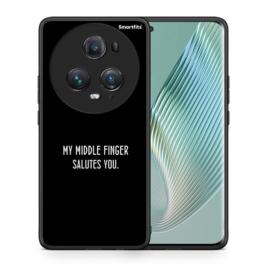 Θήκη Honor Magic5 Pro Salute από τη Smartfits με σχέδιο στο πίσω μέρος και μαύρο περίβλημα | Honor Magic5 Pro Salute case with colorful back and black bezels