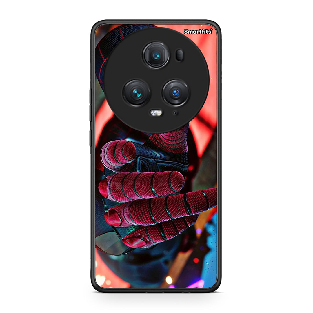 Honor Magic5 Pro Spider Hand Θήκη από τη Smartfits με σχέδιο στο πίσω μέρος και μαύρο περίβλημα | Smartphone case with colorful back and black bezels by Smartfits