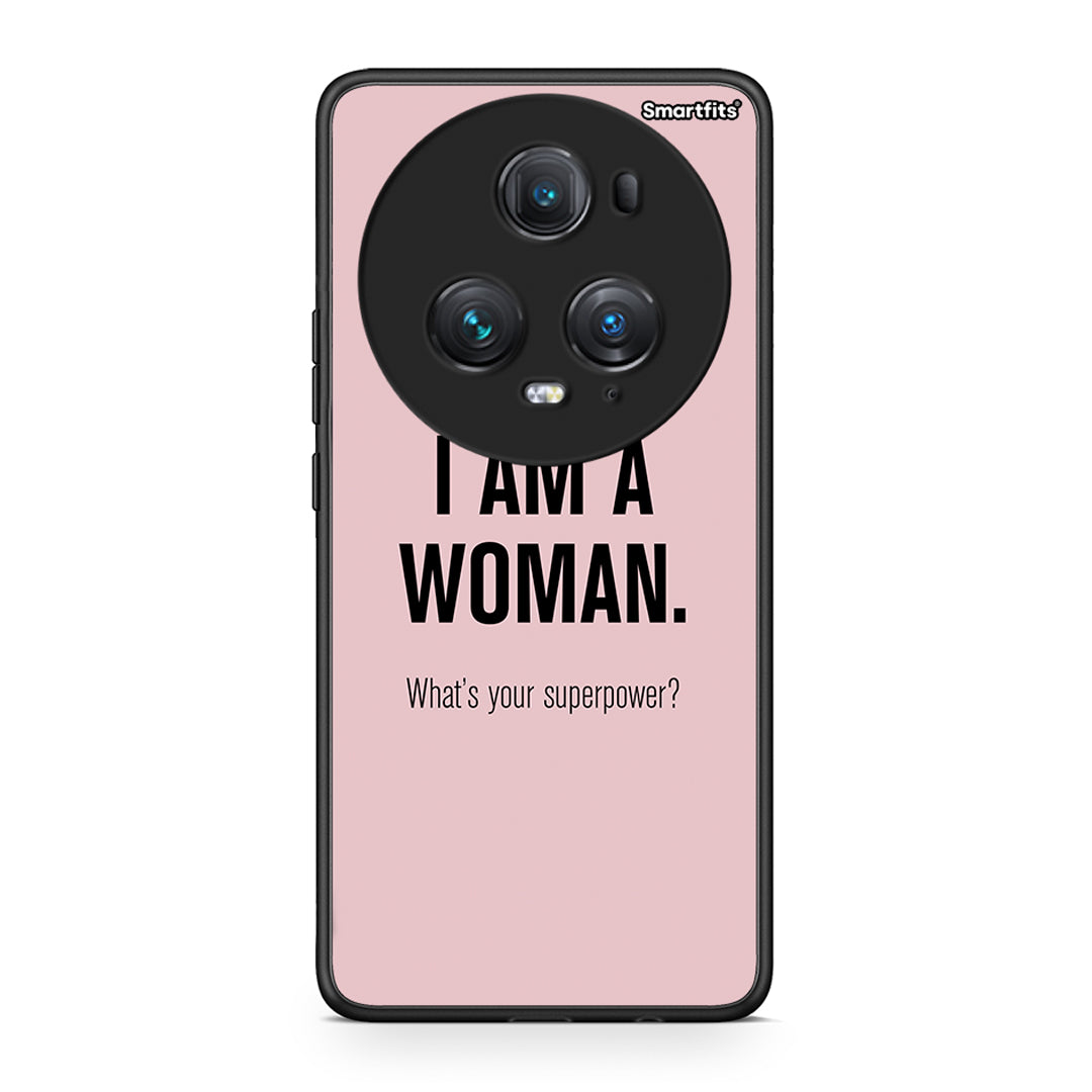 Honor Magic5 Pro Superpower Woman θήκη από τη Smartfits με σχέδιο στο πίσω μέρος και μαύρο περίβλημα | Smartphone case with colorful back and black bezels by Smartfits