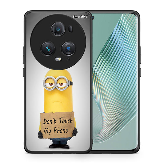 Θήκη Honor Magic5 Pro Minion Text από τη Smartfits με σχέδιο στο πίσω μέρος και μαύρο περίβλημα | Honor Magic5 Pro Minion Text case with colorful back and black bezels