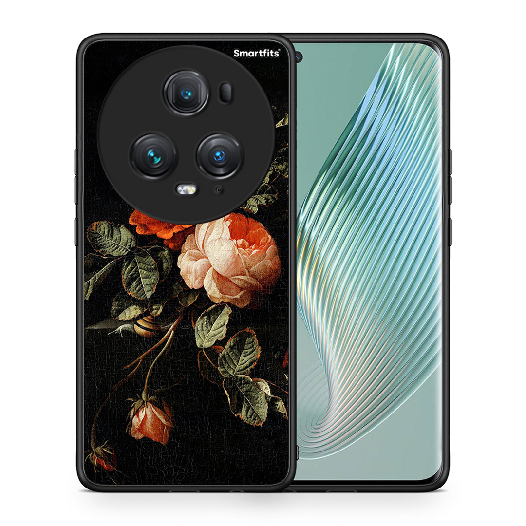 Θήκη Honor Magic5 Pro Vintage Roses από τη Smartfits με σχέδιο στο πίσω μέρος και μαύρο περίβλημα | Honor Magic5 Pro Vintage Roses case with colorful back and black bezels