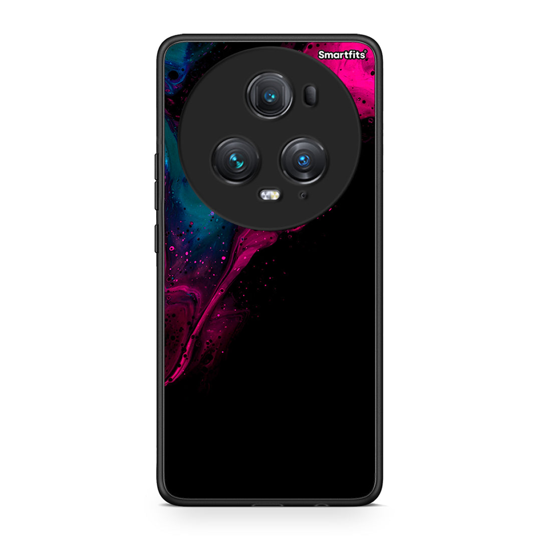 4 - Honor Magic5 Pro Pink Black Watercolor case, cover, bumper