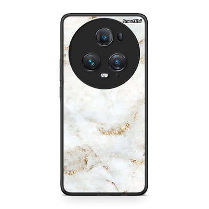 Honor Magic5 Pro White Gold Marble θήκη από τη Smartfits με σχέδιο στο πίσω μέρος και μαύρο περίβλημα | Smartphone case with colorful back and black bezels by Smartfits