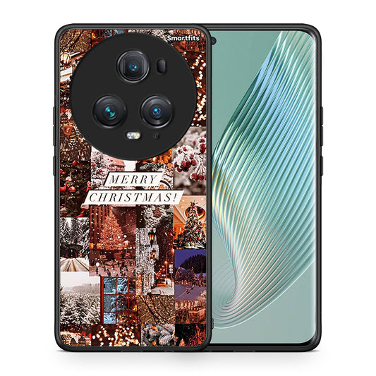 Θήκη Honor Magic5 Pro Xmas Collage από τη Smartfits με σχέδιο στο πίσω μέρος και μαύρο περίβλημα | Honor Magic5 Pro Xmas Collage case with colorful back and black bezels