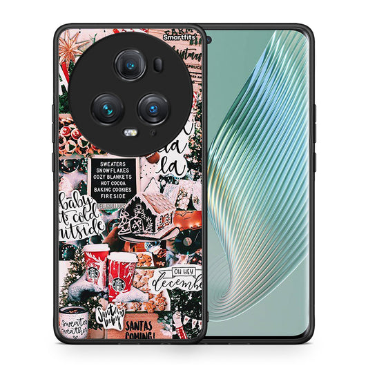 Θήκη Honor Magic5 Pro Xmas Habbits από τη Smartfits με σχέδιο στο πίσω μέρος και μαύρο περίβλημα | Honor Magic5 Pro Xmas Habbits case with colorful back and black bezels