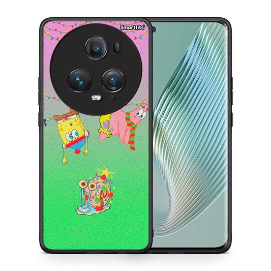 Θήκη Honor Magic5 Pro Xmas Lights από τη Smartfits με σχέδιο στο πίσω μέρος και μαύρο περίβλημα | Honor Magic5 Pro Xmas Lights case with colorful back and black bezels