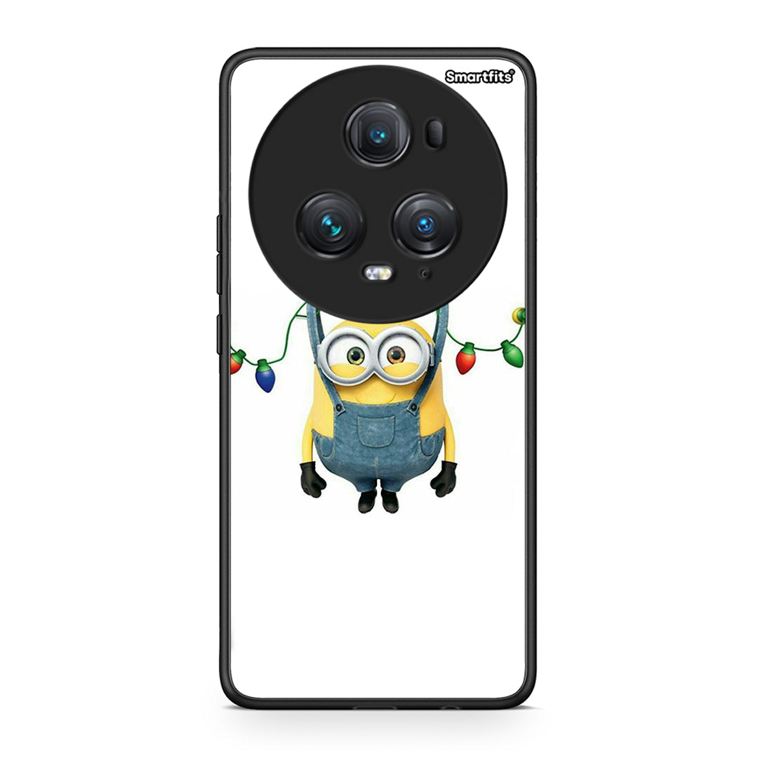 Honor Magic5 Pro Xmas Minion Lights θήκη από τη Smartfits με σχέδιο στο πίσω μέρος και μαύρο περίβλημα | Smartphone case with colorful back and black bezels by Smartfits