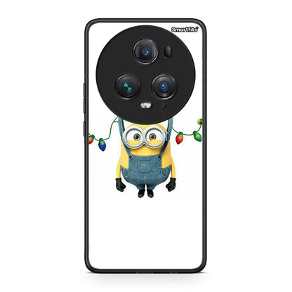 Honor Magic5 Pro Xmas Minion Lights θήκη από τη Smartfits με σχέδιο στο πίσω μέρος και μαύρο περίβλημα | Smartphone case with colorful back and black bezels by Smartfits