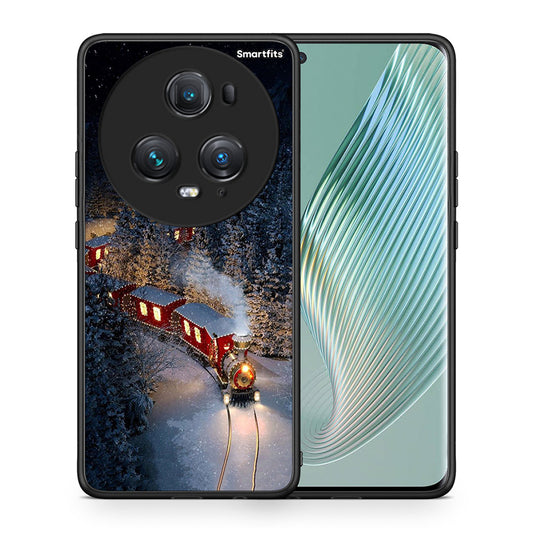 Θήκη Honor Magic5 Pro Xmas Train από τη Smartfits με σχέδιο στο πίσω μέρος και μαύρο περίβλημα | Honor Magic5 Pro Xmas Train case with colorful back and black bezels