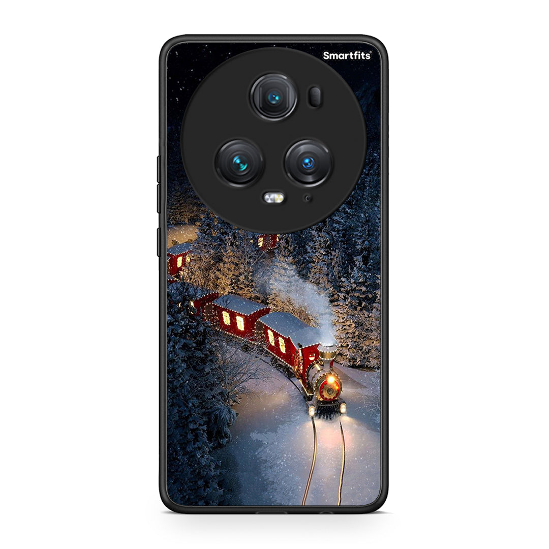 Honor Magic5 Pro Xmas Train θήκη από τη Smartfits με σχέδιο στο πίσω μέρος και μαύρο περίβλημα | Smartphone case with colorful back and black bezels by Smartfits