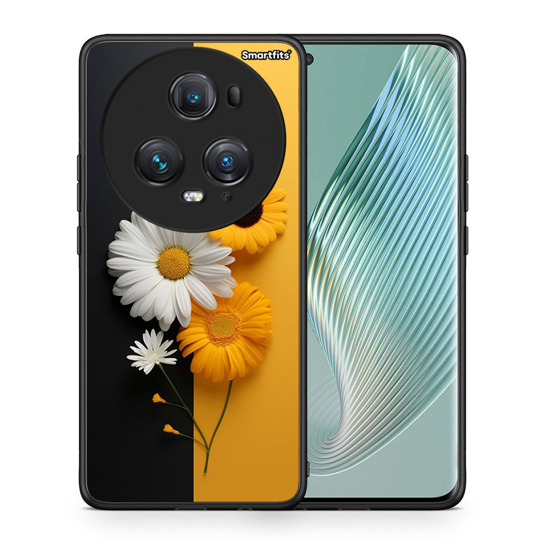 Θήκη Honor Magic5 Pro Yellow Daisies από τη Smartfits με σχέδιο στο πίσω μέρος και μαύρο περίβλημα | Honor Magic5 Pro Yellow Daisies case with colorful back and black bezels