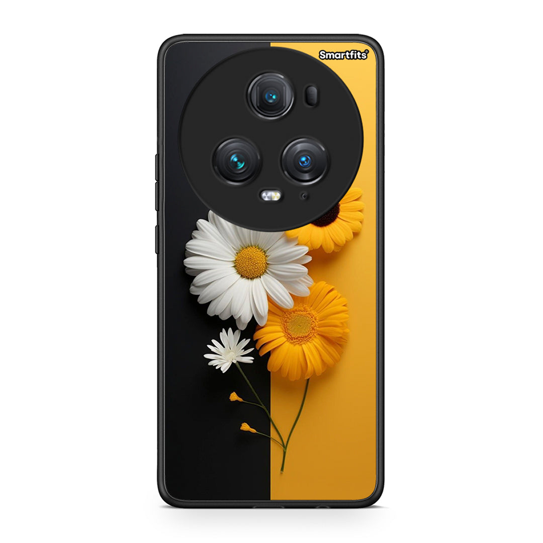 Honor Magic5 Pro Yellow Daisies θήκη από τη Smartfits με σχέδιο στο πίσω μέρος και μαύρο περίβλημα | Smartphone case with colorful back and black bezels by Smartfits