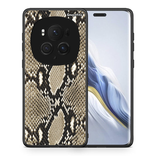 Θήκη Honor Magic6 Pro Fashion Snake Animal από τη Smartfits με σχέδιο στο πίσω μέρος και μαύρο περίβλημα | Honor Magic6 Pro Fashion Snake Animal case with colorful back and black bezels