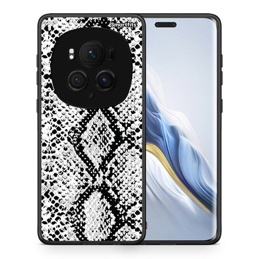 Θήκη Honor Magic6 Pro White Snake Animal από τη Smartfits με σχέδιο στο πίσω μέρος και μαύρο περίβλημα | Honor Magic6 Pro White Snake Animal case with colorful back and black bezels
