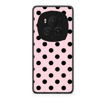 Θήκη Honor Magic6 Pro Black Polka Dots on Pink από τη Smartfits με σχέδιο στο πίσω μέρος και μαύρο περίβλημα | Honor Magic6 Pro Black Polka Dots on Pink case with colorful back and black bezels