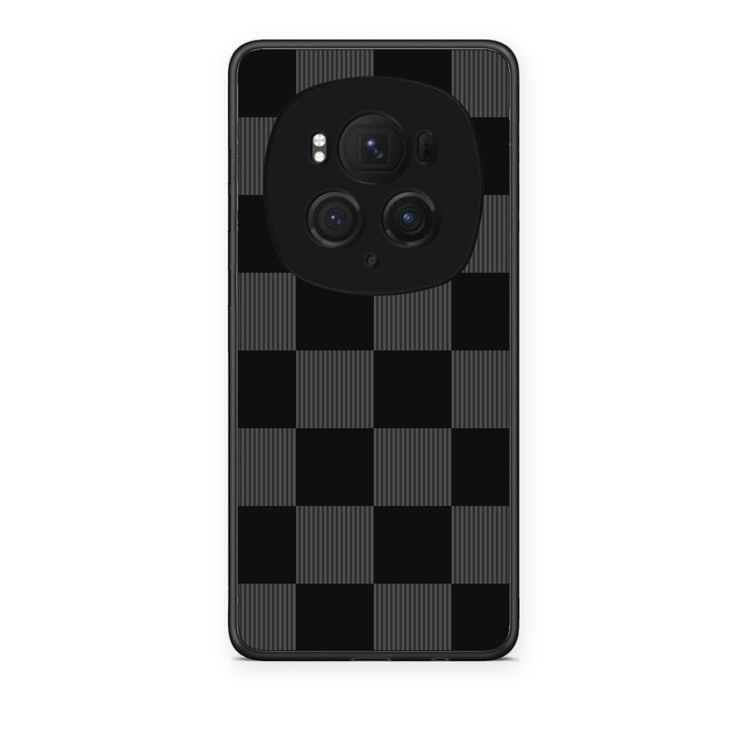 Θήκη Honor Magic6 Pro Black and Charcoal Striped Checks από τη Smartfits με σχέδιο στο πίσω μέρος και μαύρο περίβλημα | Honor Magic6 Pro Black and Charcoal Striped Checks case with colorful back and black bezels