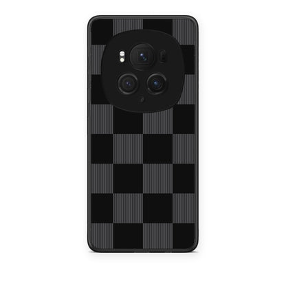 Θήκη Honor Magic6 Pro Black and Charcoal Striped Checks από τη Smartfits με σχέδιο στο πίσω μέρος και μαύρο περίβλημα | Honor Magic6 Pro Black and Charcoal Striped Checks case with colorful back and black bezels