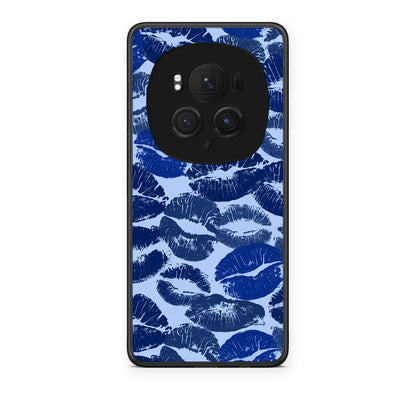 Θήκη Honor Magic6 Pro Blue Lipstick Kisses από τη Smartfits με σχέδιο στο πίσω μέρος και μαύρο περίβλημα | Honor Magic6 Pro Blue Lipstick Kisses case with colorful back and black bezels