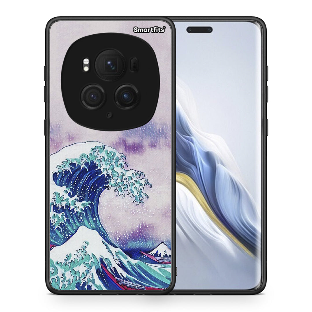 Θήκη Honor Magic6 Pro Blue Waves από τη Smartfits με σχέδιο στο πίσω μέρος και μαύρο περίβλημα | Honor Magic6 Pro Blue Waves case with colorful back and black bezels