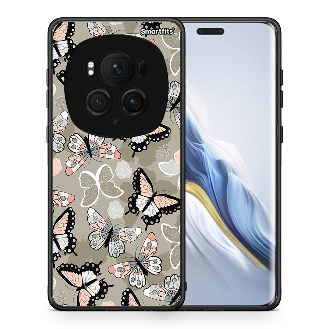 Θήκη Honor Magic6 Pro Butterflies Boho από τη Smartfits με σχέδιο στο πίσω μέρος και μαύρο περίβλημα | Honor Magic6 Pro Butterflies Boho case with colorful back and black bezels