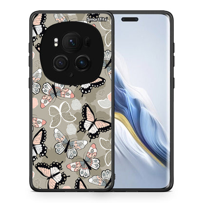 Θήκη Honor Magic6 Pro Butterflies Boho από τη Smartfits με σχέδιο στο πίσω μέρος και μαύρο περίβλημα | Honor Magic6 Pro Butterflies Boho case with colorful back and black bezels