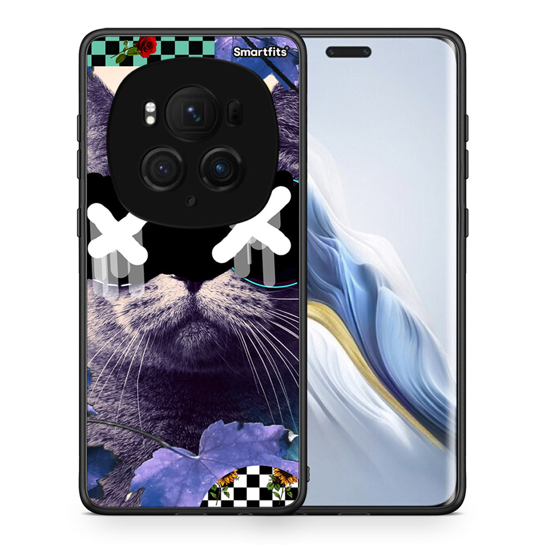 Θήκη Honor Magic6 Pro Cat Collage από τη Smartfits με σχέδιο στο πίσω μέρος και μαύρο περίβλημα | Honor Magic6 Pro Cat Collage case with colorful back and black bezels