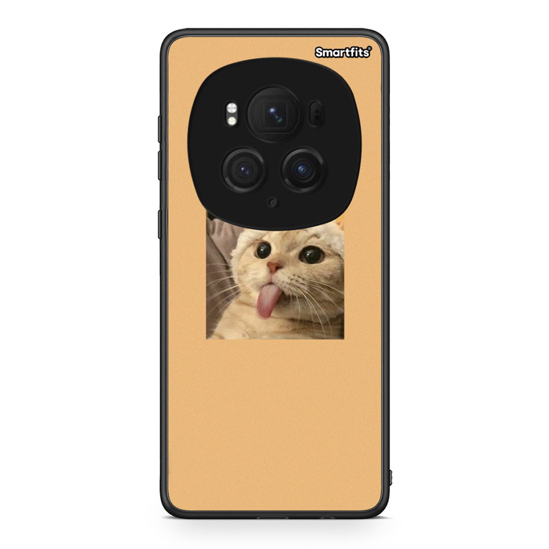 Honor Magic6 Pro Cat Tongue θήκη από τη Smartfits με σχέδιο στο πίσω μέρος και μαύρο περίβλημα | Smartphone case with colorful back and black bezels by Smartfits