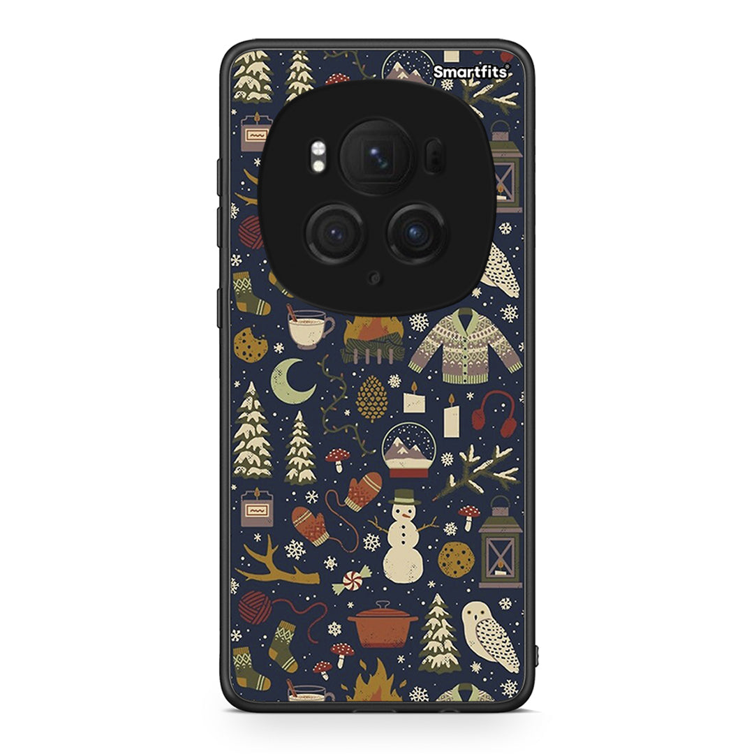 Honor Magic6 Pro Christmas Elements θήκη από τη Smartfits με σχέδιο στο πίσω μέρος και μαύρο περίβλημα | Smartphone case with colorful back and black bezels by Smartfits