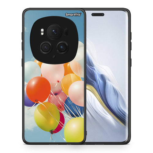 Θήκη Honor Magic6 Pro Colorful Balloons από τη Smartfits με σχέδιο στο πίσω μέρος και μαύρο περίβλημα | Honor Magic6 Pro Colorful Balloons case with colorful back and black bezels