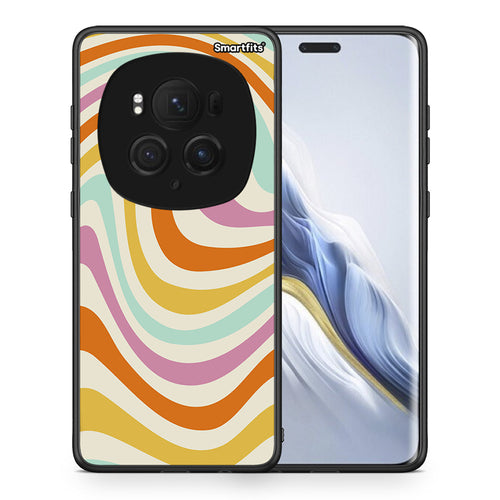 Θήκη Honor Magic6 Pro Colourful Waves από τη Smartfits με σχέδιο στο πίσω μέρος και μαύρο περίβλημα | Honor Magic6 Pro Colourful Waves case with colorful back and black bezels