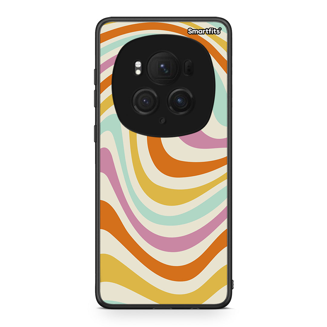 Honor Magic6 Pro Colourful Waves θήκη από τη Smartfits με σχέδιο στο πίσω μέρος και μαύρο περίβλημα | Smartphone case with colorful back and black bezels by Smartfits
