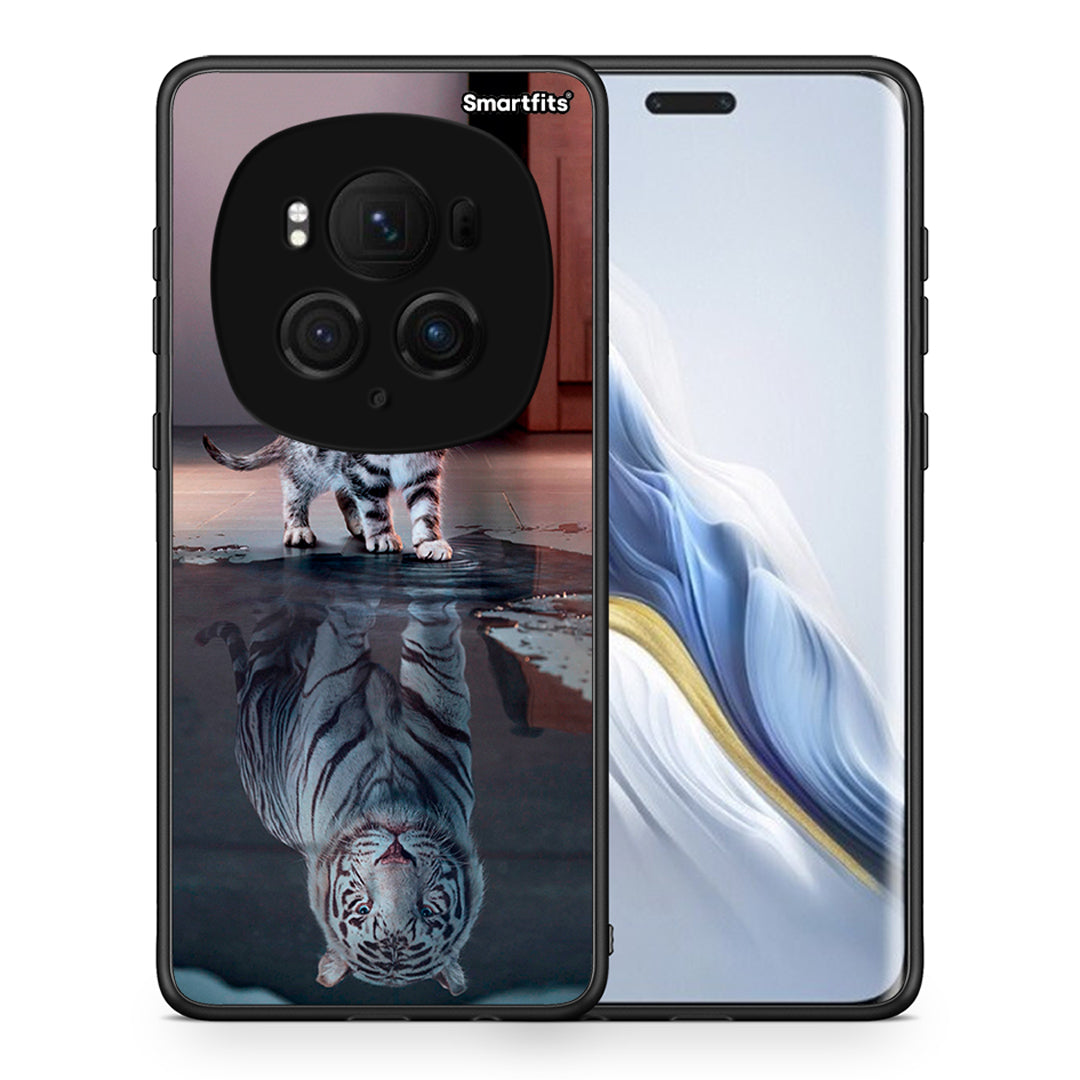 Θήκη Honor Magic6 Pro Tiger Cute από τη Smartfits με σχέδιο στο πίσω μέρος και μαύρο περίβλημα | Honor Magic6 Pro Tiger Cute case with colorful back and black bezels