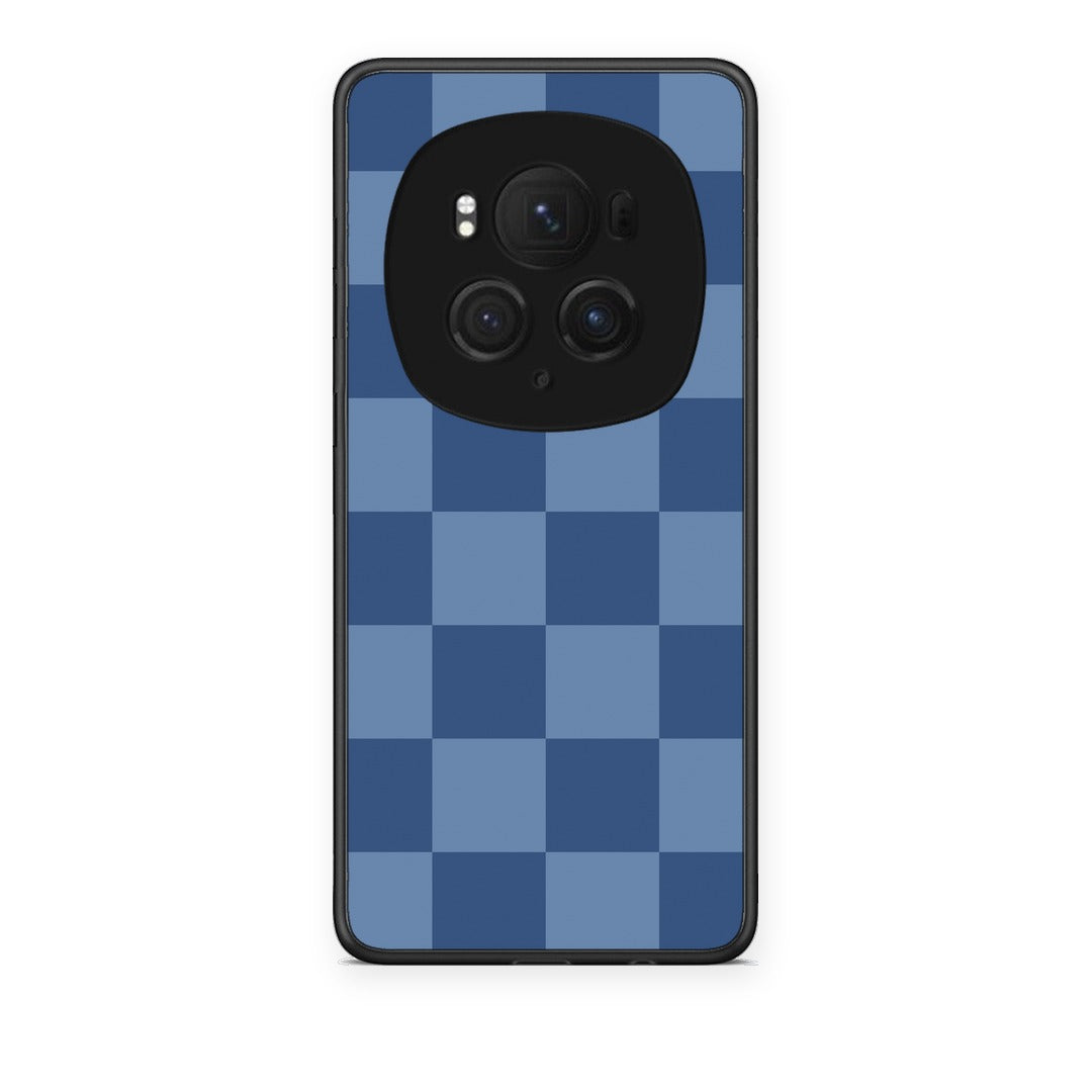 Θήκη Honor Magic6 Pro Denim Blue Checkerboard από τη Smartfits με σχέδιο στο πίσω μέρος και μαύρο περίβλημα | Honor Magic6 Pro Denim Blue Checkerboard case with colorful back and black bezels