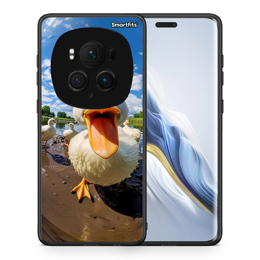 Θήκη Honor Magic6 Pro Duck Face από τη Smartfits με σχέδιο στο πίσω μέρος και μαύρο περίβλημα | Honor Magic6 Pro Duck Face case with colorful back and black bezels