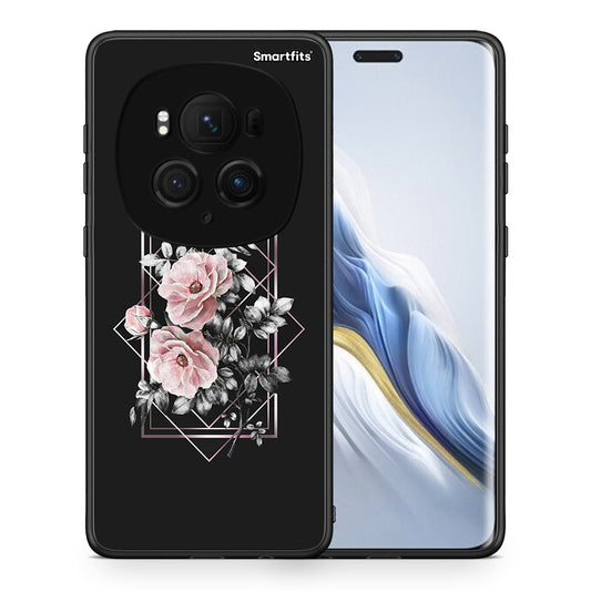 Θήκη Honor Magic6 Pro Frame Flower από τη Smartfits με σχέδιο στο πίσω μέρος και μαύρο περίβλημα | Honor Magic6 Pro Frame Flower case with colorful back and black bezels