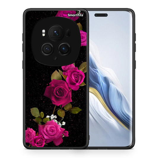 Θήκη Honor Magic6 Pro Red Roses Flower από τη Smartfits με σχέδιο στο πίσω μέρος και μαύρο περίβλημα | Honor Magic6 Pro Red Roses Flower case with colorful back and black bezels