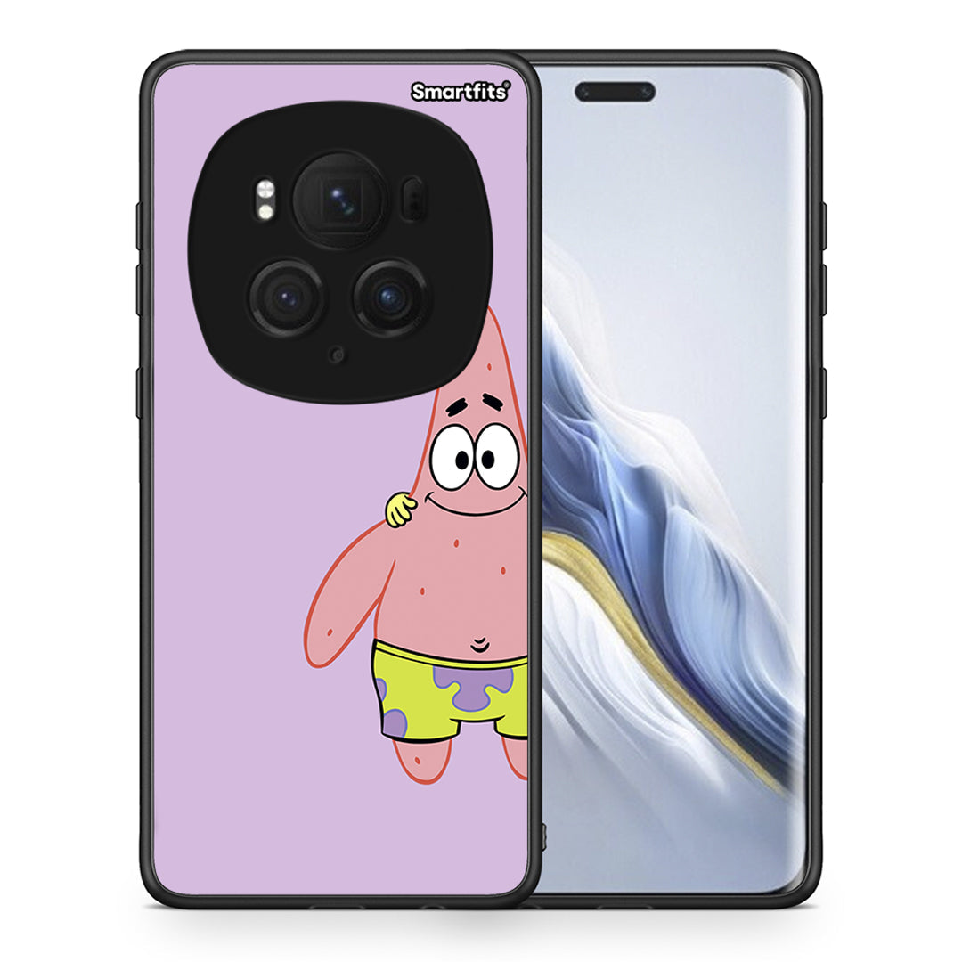 Θήκη Honor Magic6 Pro Friends Patrick από τη Smartfits με σχέδιο στο πίσω μέρος και μαύρο περίβλημα | Honor Magic6 Pro Friends Patrick case with colorful back and black bezels