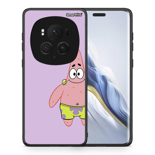 Θήκη Honor Magic6 Pro Friends Patrick από τη Smartfits με σχέδιο στο πίσω μέρος και μαύρο περίβλημα | Honor Magic6 Pro Friends Patrick case with colorful back and black bezels