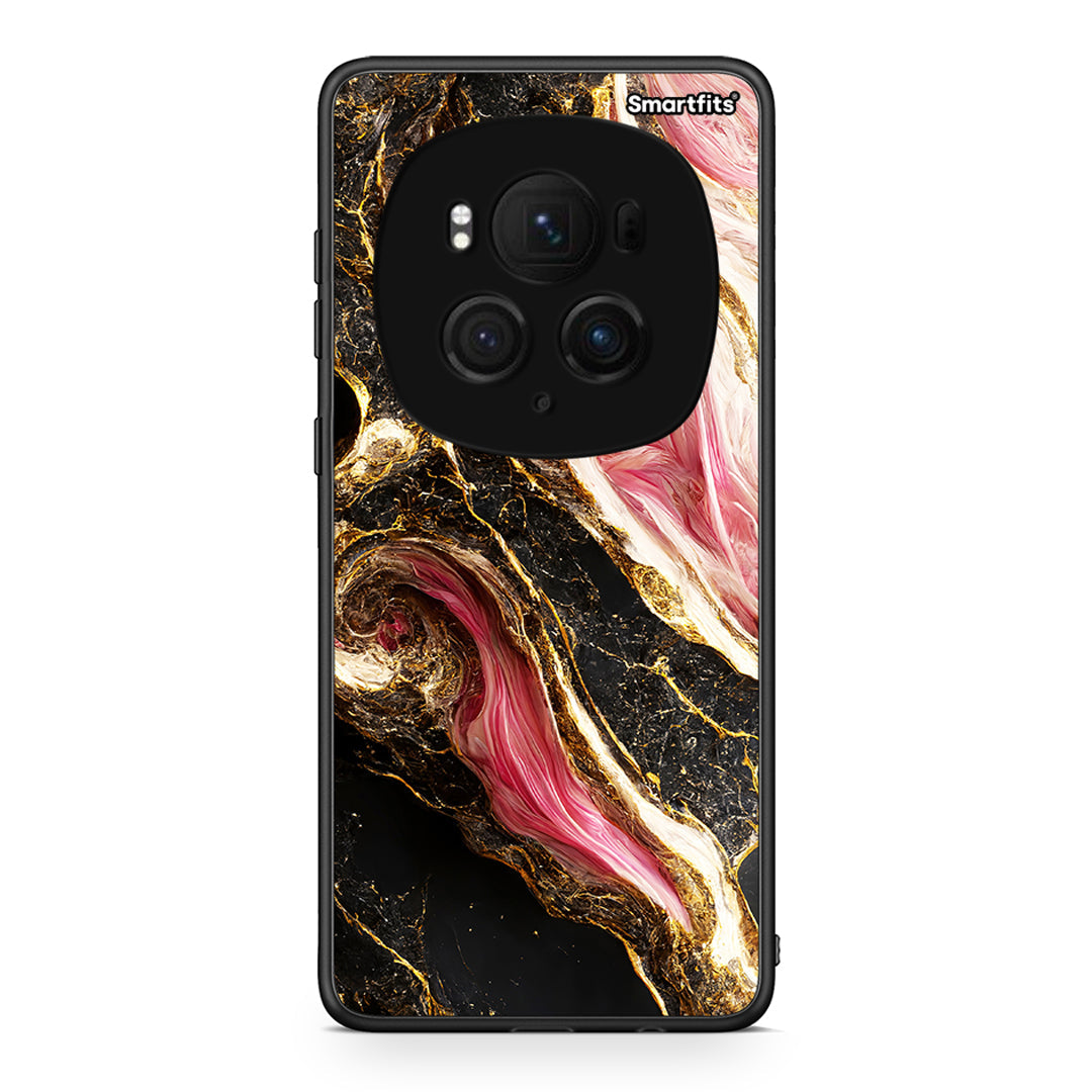 Honor Magic6 Pro Glamorous Pink Marble θήκη από τη Smartfits με σχέδιο στο πίσω μέρος και μαύρο περίβλημα | Smartphone case with colorful back and black bezels by Smartfits