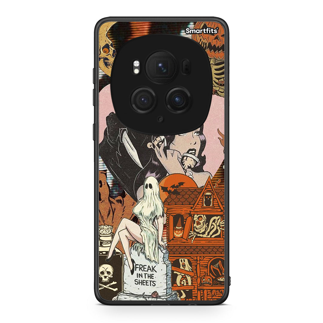 Honor Magic6 Pro Halloween Collage Θήκη από τη Smartfits με σχέδιο στο πίσω μέρος και μαύρο περίβλημα | Smartphone case with colorful back and black bezels by Smartfits