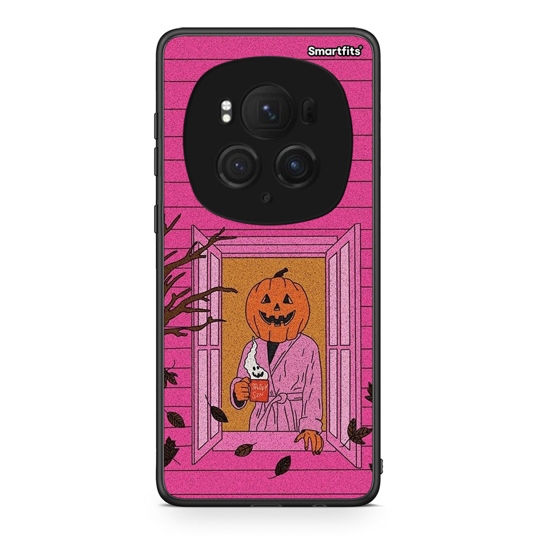 Honor Magic6 Pro Halloween Pumpkin Lady Θήκη από τη Smartfits με σχέδιο στο πίσω μέρος και μαύρο περίβλημα | Smartphone case with colorful back and black bezels by Smartfits