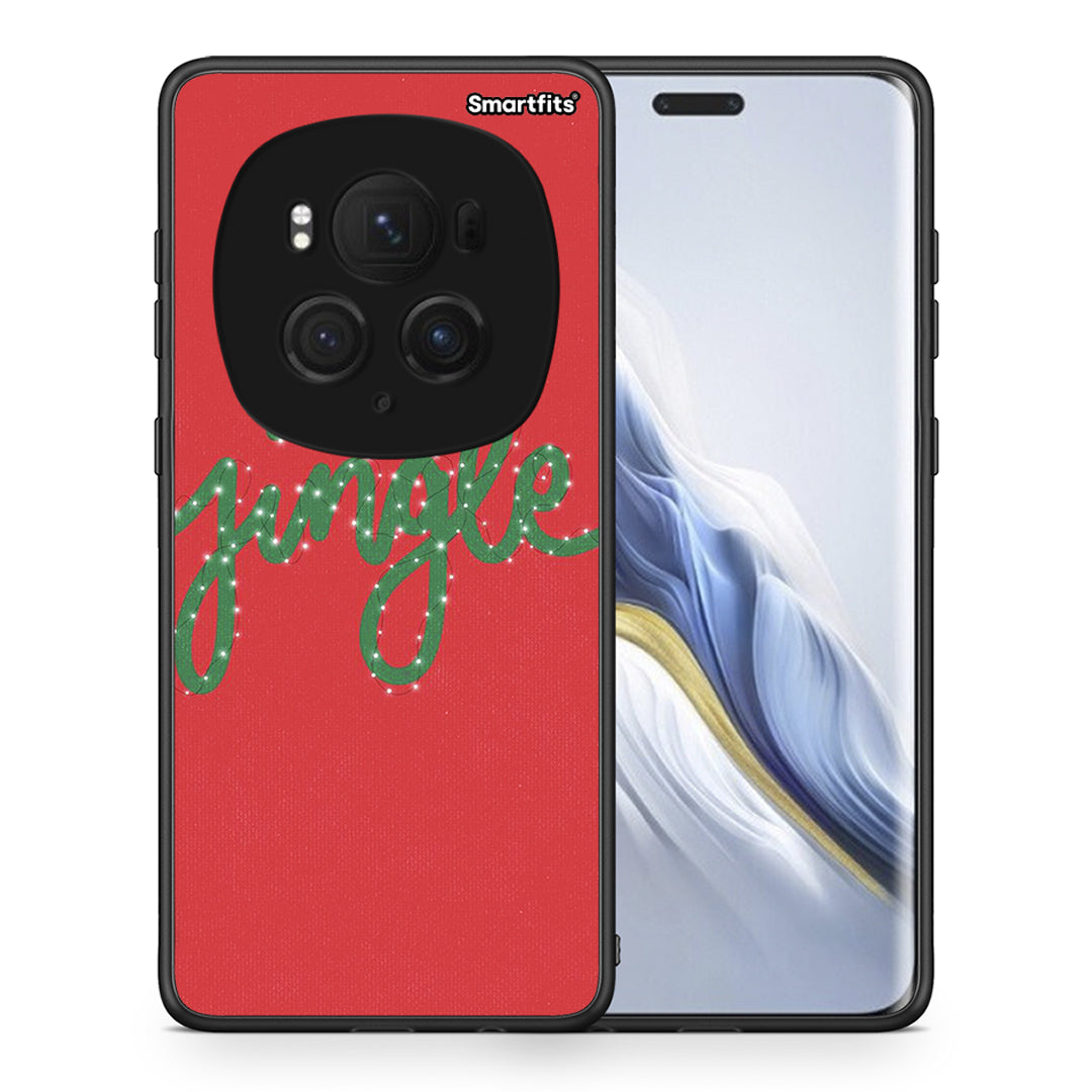 Θήκη Honor Magic6 Pro Jingle Xmas από τη Smartfits με σχέδιο στο πίσω μέρος και μαύρο περίβλημα | Honor Magic6 Pro Jingle Xmas case with colorful back and black bezels