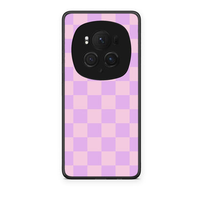 Θήκη Honor Magic6 Pro Lavender and Pink Checkerboard από τη Smartfits με σχέδιο στο πίσω μέρος και μαύρο περίβλημα | Honor Magic6 Pro Lavender and Pink Checkerboard case with colorful back and black bezels