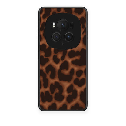 Θήκη Honor Magic6 Pro Leopard Print Dark Brown από τη Smartfits με σχέδιο στο πίσω μέρος και μαύρο περίβλημα | Honor Magic6 Pro Leopard Print Dark Brown case with colorful back and black bezels