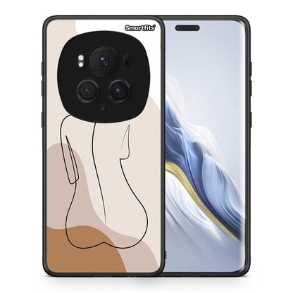 Θήκη Honor Magic6 Pro LineArt Woman από τη Smartfits με σχέδιο στο πίσω μέρος και μαύρο περίβλημα | Honor Magic6 Pro LineArt Woman case with colorful back and black bezels