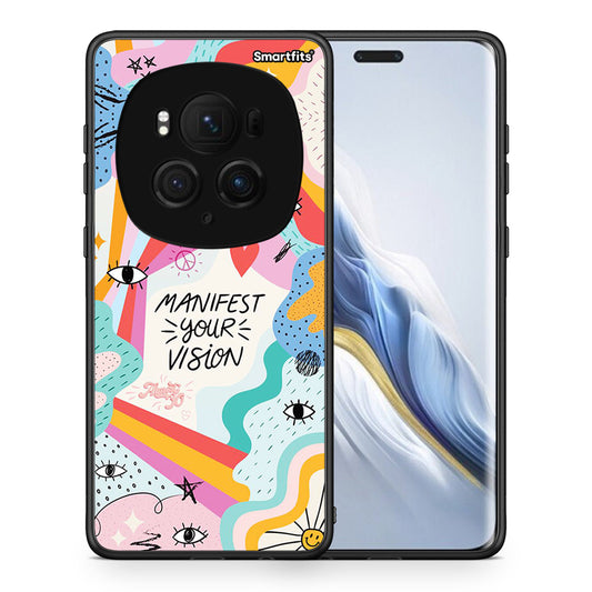 Θήκη Honor Magic6 Pro Manifest Your Vision από τη Smartfits με σχέδιο στο πίσω μέρος και μαύρο περίβλημα | Honor Magic6 Pro Manifest Your Vision case with colorful back and black bezels