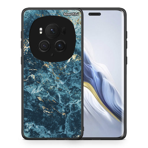 Θήκη Honor Magic6 Pro Marble Blue από τη Smartfits με σχέδιο στο πίσω μέρος και μαύρο περίβλημα | Honor Magic6 Pro Marble Blue case with colorful back and black bezels